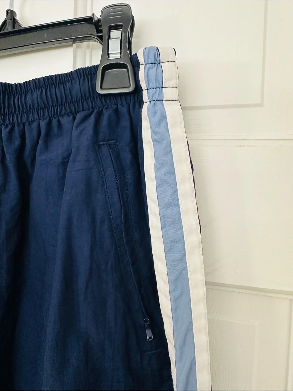 No Boundaries Navy Track Pants with Light Blue & White Side Stripes Sz 10/12